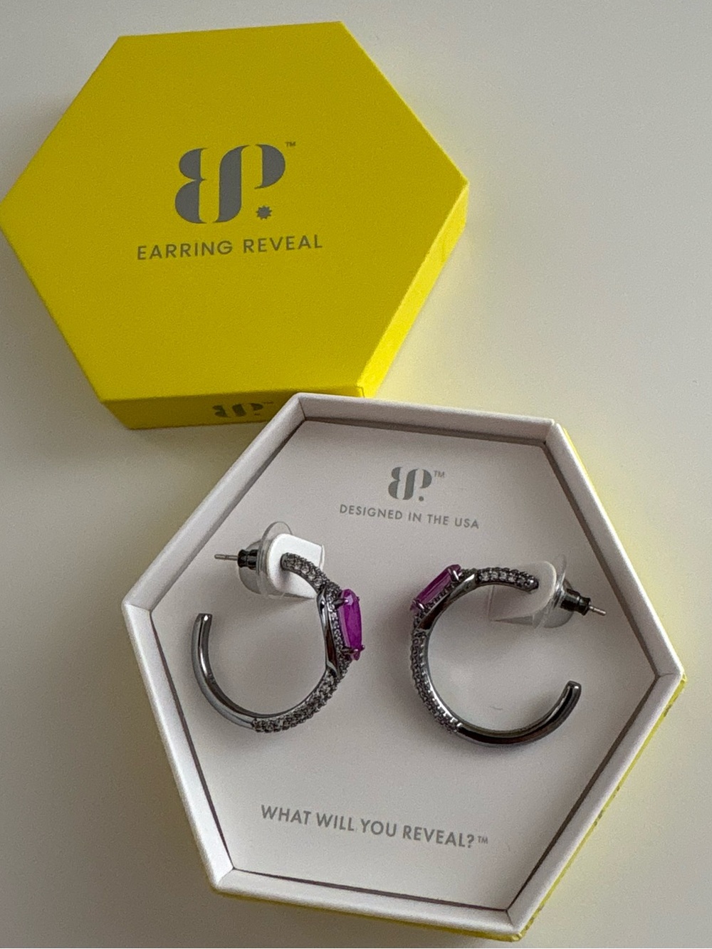 Bomb Party Threaded Fire Earrings ER66742 Purple Fluorite Hematite Plating